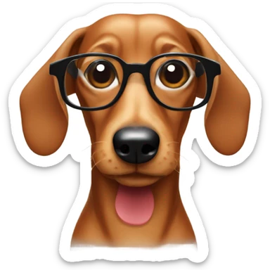 Sausage dog with glasses  sticker