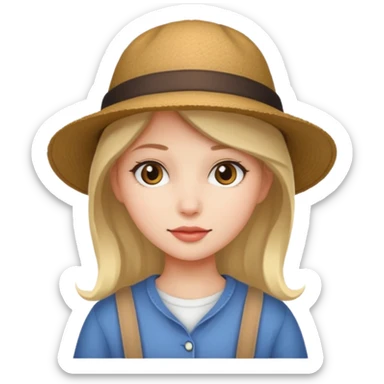 Una ragazza con un cappello sticker