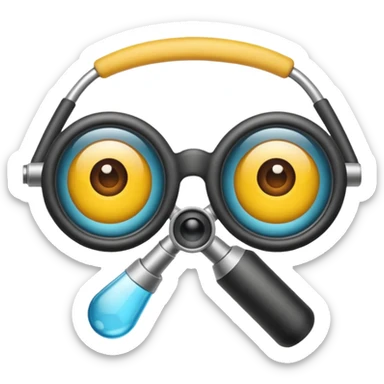 oculos, lente e microscopio objetos sticker