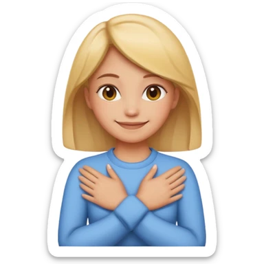 make a girl emoji crossing hands around neck sticker