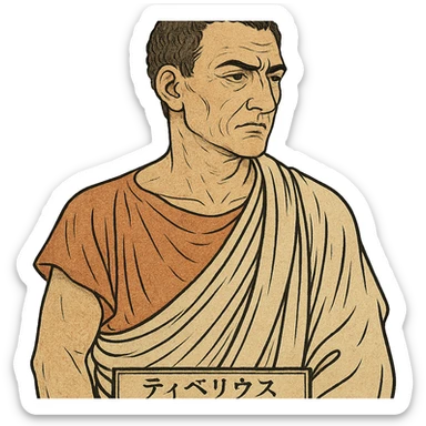 ukiyo-e style portrait of Tiberius Gracchus wearing a Roman toga sticker
