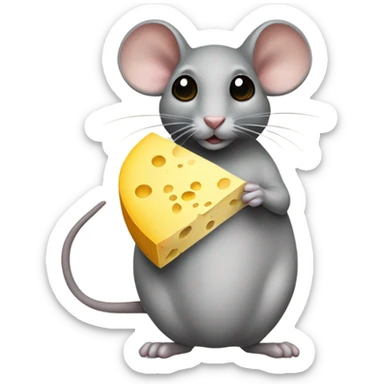 Mouse with cheese sticker