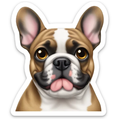 One eyed brindle French bulldog sticker