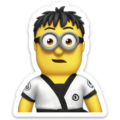 minion karate black belt sticker