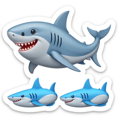 Un tiburon con pies y zapatos azules sticker