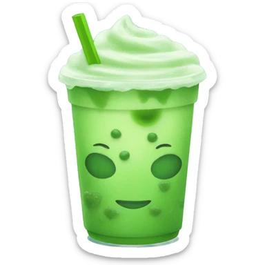 Iced matcha in an aesthetic to go cup sticker