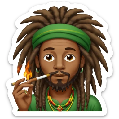 Rasta smoking  sticker