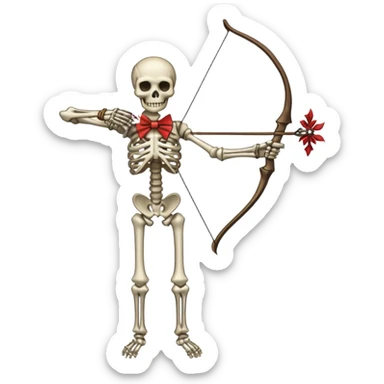 create a dnd style skeleton_archer.png with a bow using 48x48 pixels size sticker