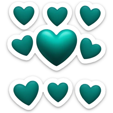 Dark teal heart sticker
