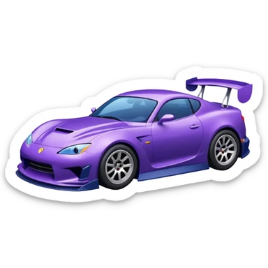 Purple and navy blue car doing a drift. sticker