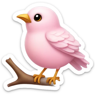 Cute light pink bird sticker