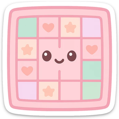 Amish quilt, kawaii style, emoji aesthetic, cute and simple, soft pink color palette, no text sticker