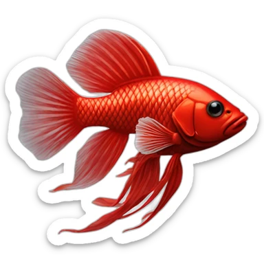 fighting Fish red sticker