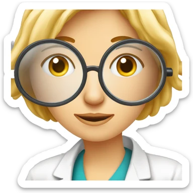 Dessine moi une image d'un docteur femme en train de regarder dans une loupe sticker