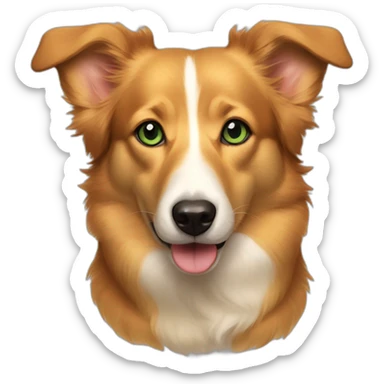 Duck tolling retriever corgi mix green eyes sticker