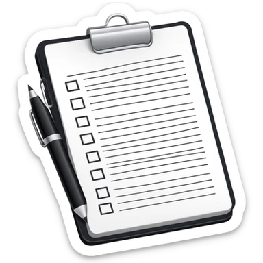 Note pad with a checklist on it sticker