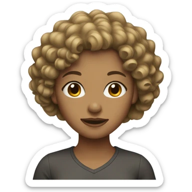 Dark blonde, curly hair, white girl sticker