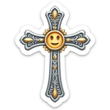 metal elegant cross sticker