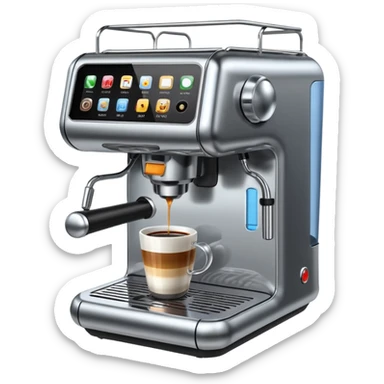 robot coffee machine sticker