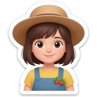 Girl gardening sticker