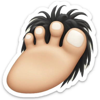 big toe with long hairs  sticker