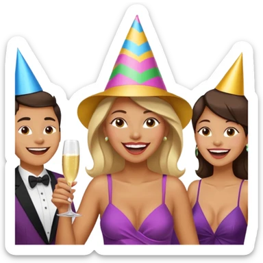 confident strong lean woman laughing with other people around her sticker