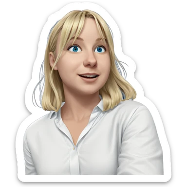 blonde girl with blue eyes sticker