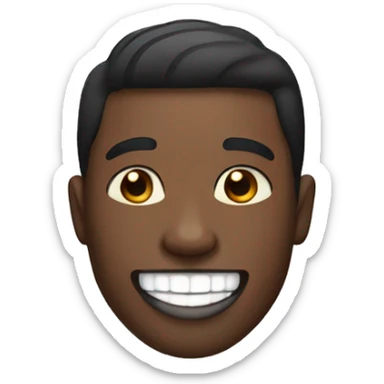 Black Man With High Fade Hairstyle and Gap Tooth Smile sticker