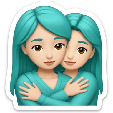 teal hugs sticker