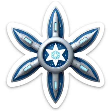 startrek space ship with a snowflake behind it sticker