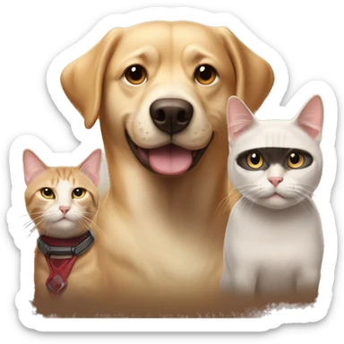 Buff dog with Elon Musk and buff cat sticker
