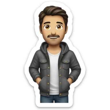 Male Photographer brunette casual sticker