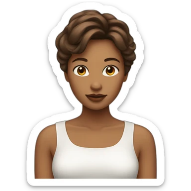 Femme ; yeux bleu ; cheveux marron ; peau claire sticker