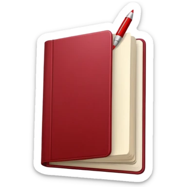 HAZ UN planificador de lista de objetivos en color vinotinto/rojo carmesí brillante, con hojas de cuaderno blancas (no agregues frutas ni nada de eso) https://imgproxy.attic.sh/insecure/f:png/plain/https://attic.sh/z0hvfdddapmiax935oa389bq0wzk  sticker