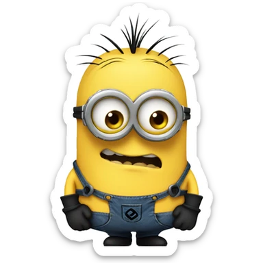 Despicable 4 character mega minion on their phone sticker