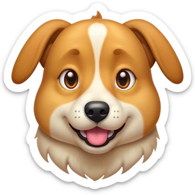 Cinematic Comical Domestic Dog Portrait Emoji, Head tilted dramatically with an exaggeratedly amused expression, featuring a striking coat with a playful glimmer and wide, expressive eyes brimming with humorous disbelief, Simplified yet hilariously expressive features, highly detailed, glowing with a slightly sassy glow, high shine, dramatic yet playful, stylized with an air of cheeky mischief, soft glowing outline, capturing the essence of a spirited and over-the-top dog that looks ready to side-eye its way into internet fame instantly! sticker