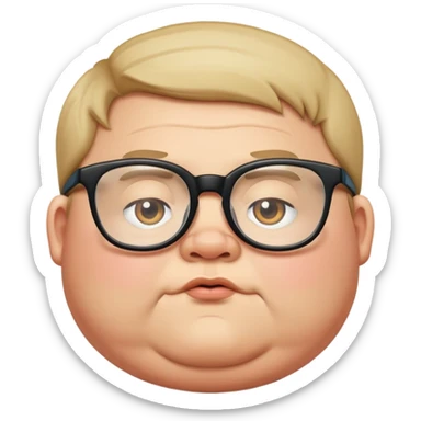 fat boy glasses sticker