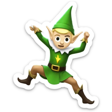 elf pumping lightning into a slay sticker