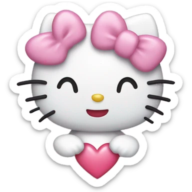 hello kitty with heart sticker