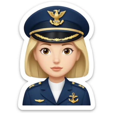Female navy soldier, bigger face. sticker