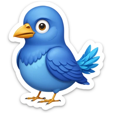 blue bird with shirt sticker