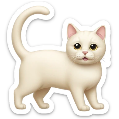 Cream cat sticker