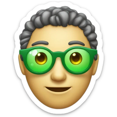 Alienígena verde usando um óculos de sol com lentes escuras  sticker