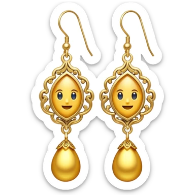 dangling earrings hanging style jewelry, sticker