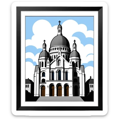 
now I want the Sacre Coeur church in black and white sticker