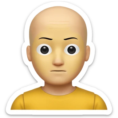 An Roblox Noob Face With An Normal expresion (Just An Bald Yellow Square With Eyes And Mouth) sticker