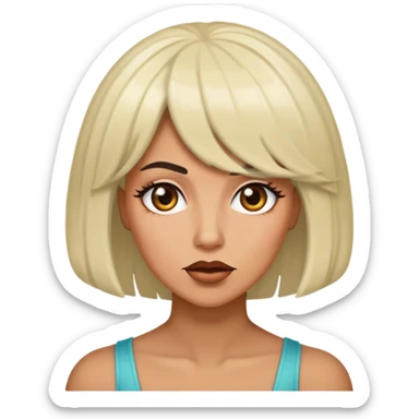 Shriek wearing a wig and looks sassy  sticker