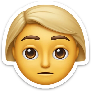 emoji classique représentant une problématique, expression perplexe, sourcils froncés, main sur le menton sticker