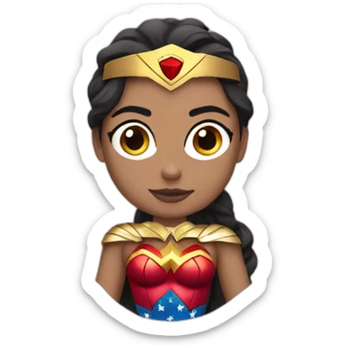emoji with wonder women custom sticker
