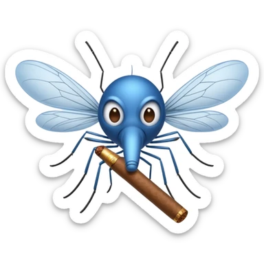 mosquito azul fumando un cigarro sticker